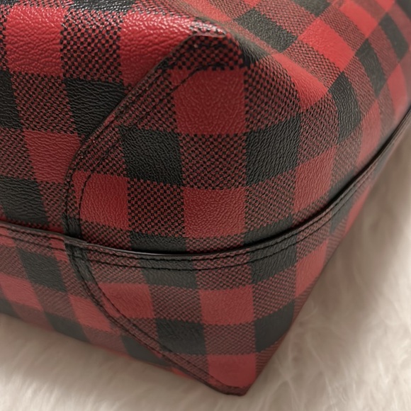 COACH Reversible City Tote with Gingham print & Red - Picture 6 of 12